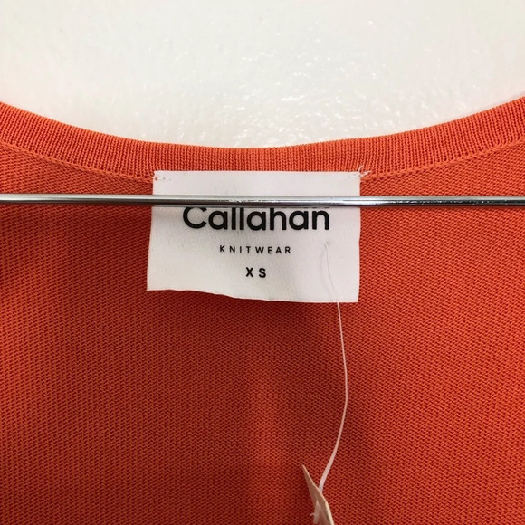 NWT Anthropologie Callahan Orange Tie Front Cut-Out Stretch Knit Midi Dress XS - Picture 10 of 13